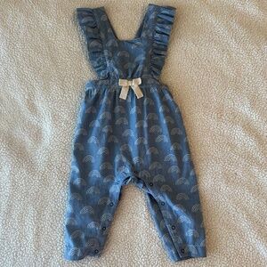 Tea Collection Ruffle Cross Back Baby Romper 9-12 Month